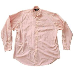 Ralph Lauren Pink Golf Button Shirt Large